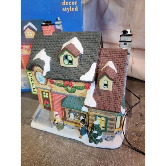 Hoferts fibre-optic Cafe AS IS Xmas Decor Village accessory figure - Picture 1 of 8